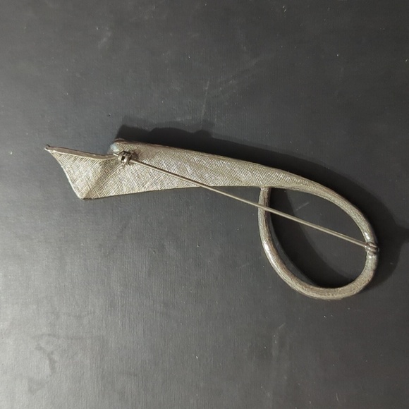 Vintage Silver Tone Abstract Chunky  Oversized Statement Brooch Pin - Picture 2 of 3